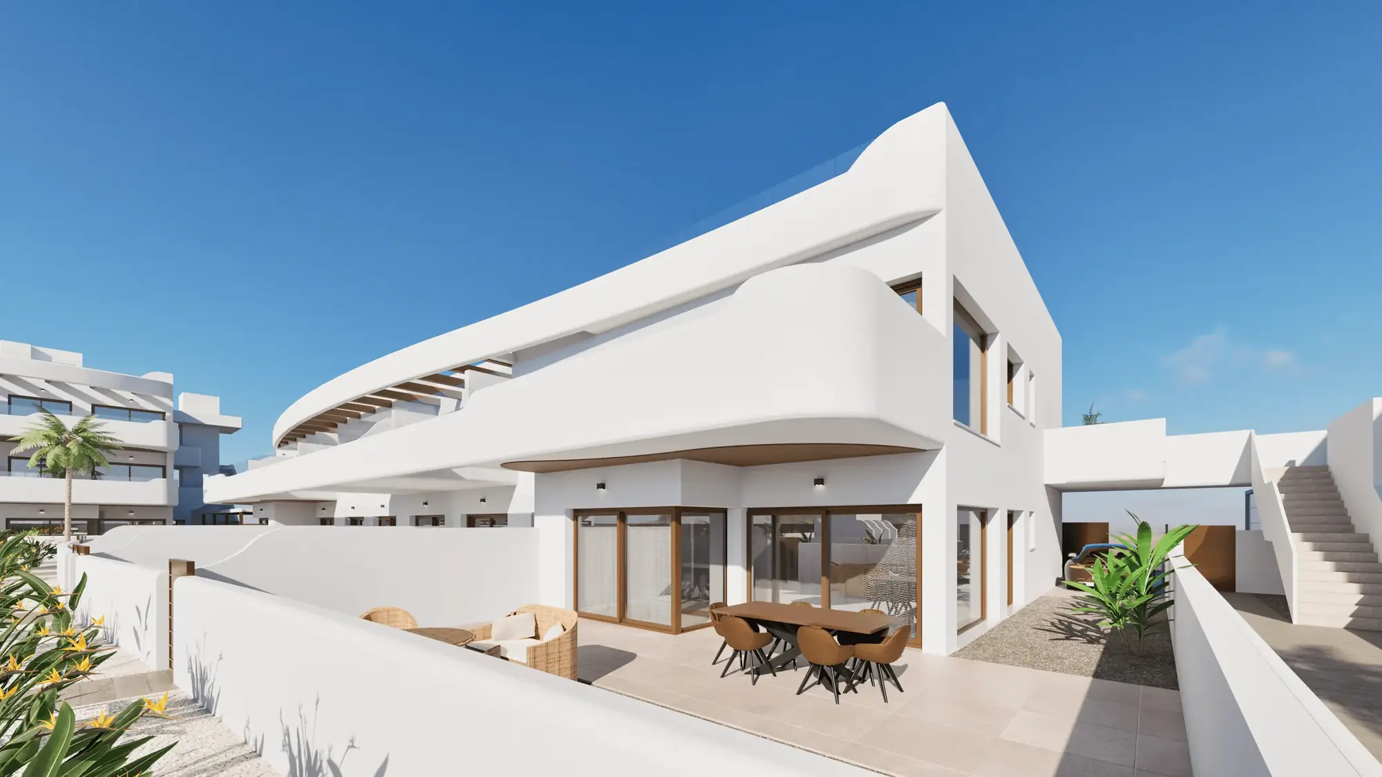 Contemporary white residential development in Portugal