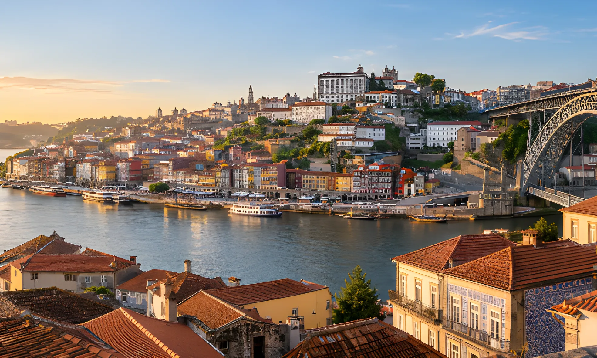 Porto riverside at sunset